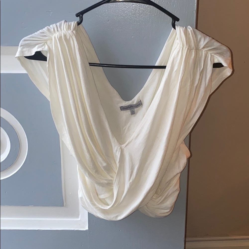 off the shoulder cropped short sleeve